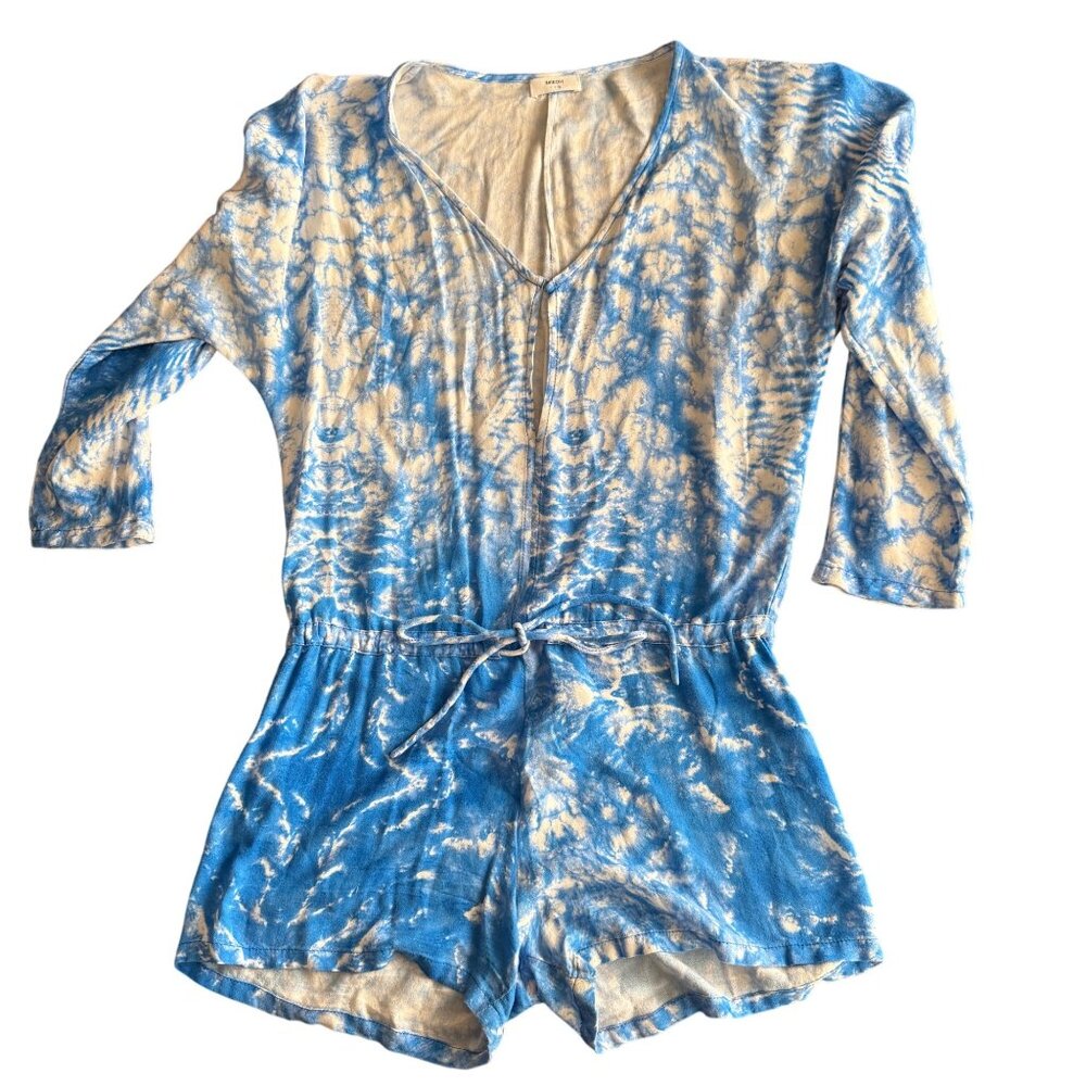 Mikoh Tie-Dye Rayon Blue & White Romper Size L/XL